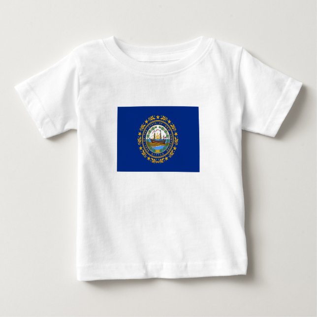 Camiseta Bandeira do Estado de New Hampshire (Frente)