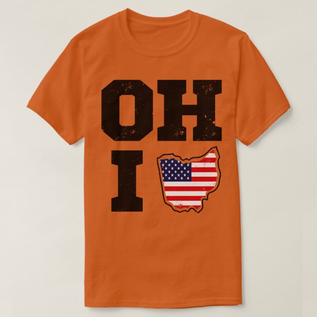 Camiseta Bandeira do Estado de Ohio EUA (Frente do Design)