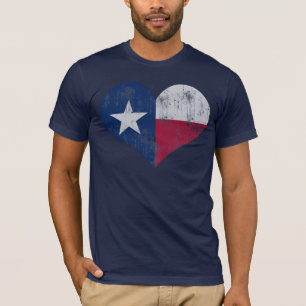 Camiseta Bandeira do Estado de Vintage do Texas Heart