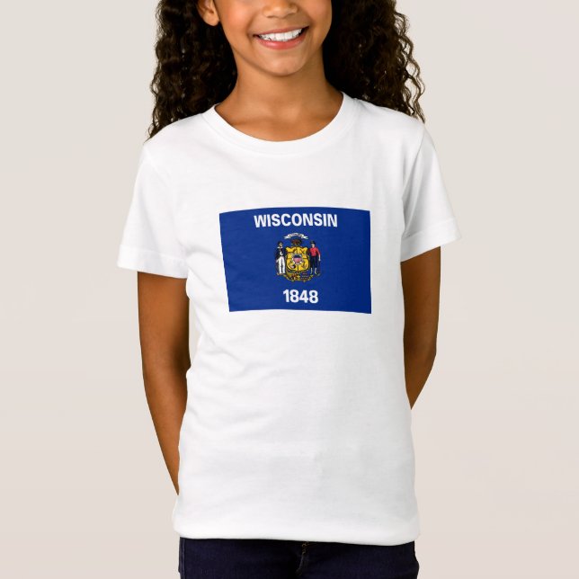 Camiseta Bandeira do Estado de Wisconsin (Frente)