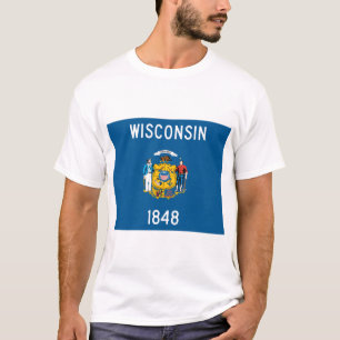 Camiseta Bandeira do estado de Wisconsin