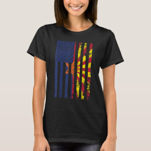 Camiseta Bandeira do Estado do Arizona Bandeira dos EUA Com