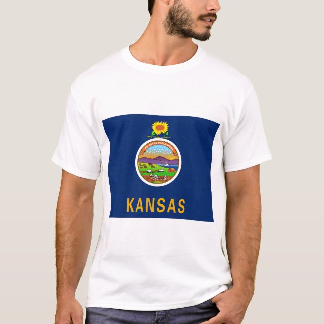 Camiseta Bandeira do Estado do Kansas (Frente)