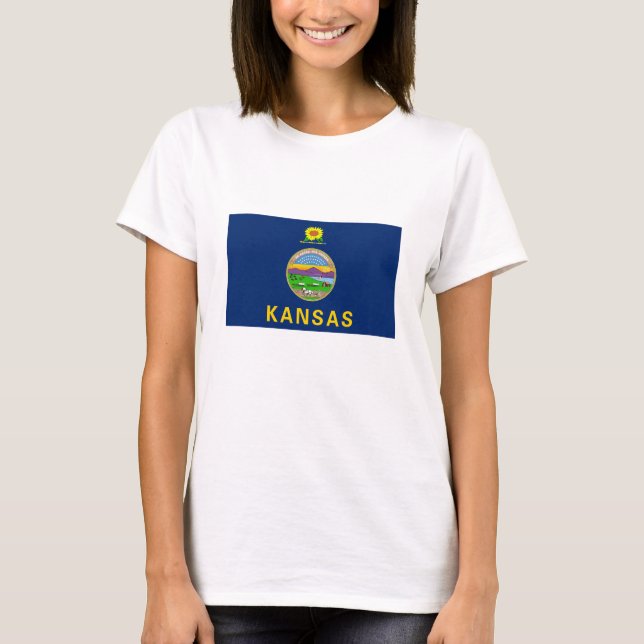 Camiseta Bandeira do Estado do Kansas (Frente)