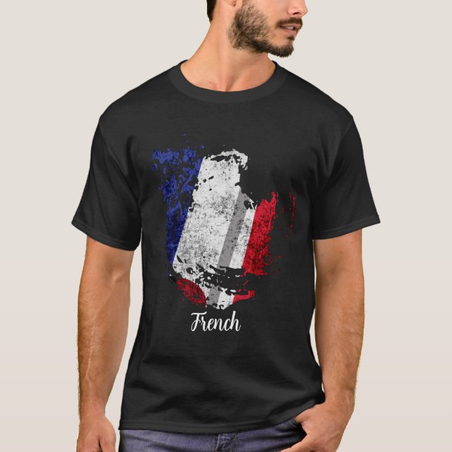 Camiseta bandeira do francês (Frente)