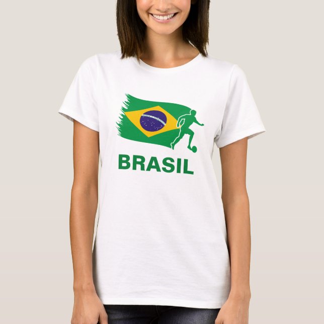 Camiseta Bandeira do futebol de Brasil (Frente)