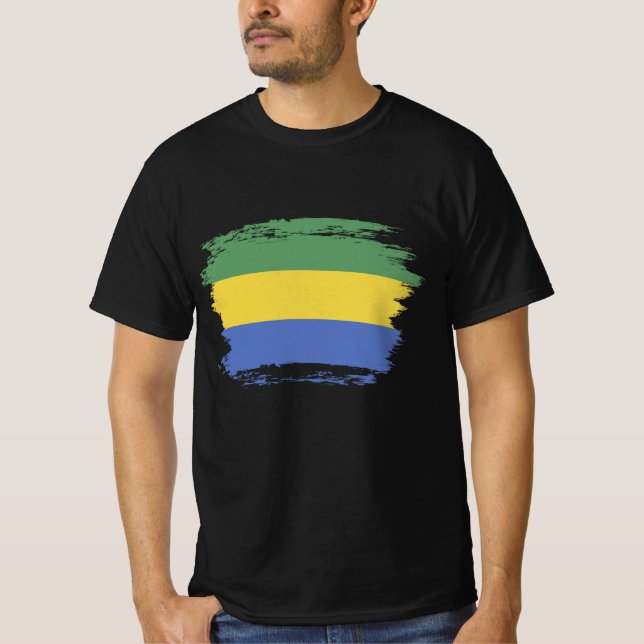 Camiseta Bandeira do Gabão (Frente)