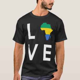 Camiseta Bandeira do Gabão Amar a Silhueta do Continente Af