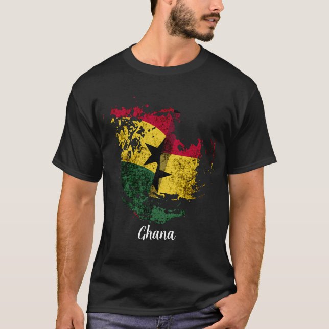 Camiseta bandeira do Gana (Frente)