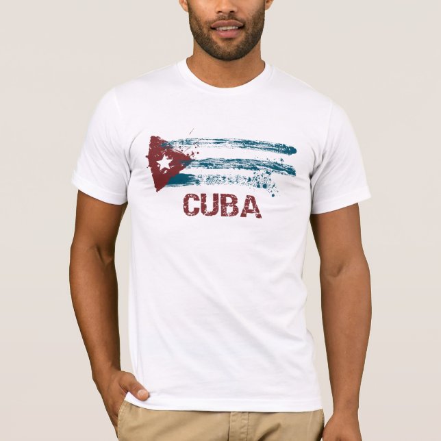 Camiseta Bandeira do Grunge de Cuba (Frente)