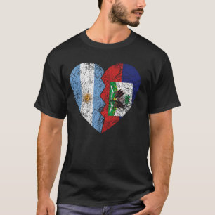 Camiseta Bandeira do Haiti na Argentina Coração do Haiti Fl