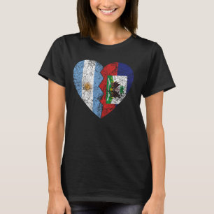 Camiseta Bandeira do Haiti na Argentina Coração do Haiti Fl