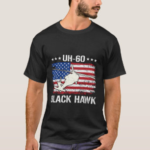Camiseta Bandeira do helicóptero militar UH-60 Black Hawk a