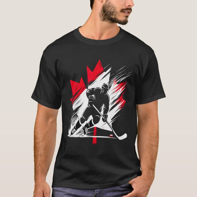 Camiseta Bandeira do Hóquei do Canadá (Frente)