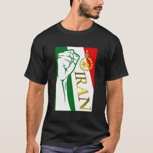 Camiseta Bandeira Do Irã Com Coroa De Pahlavi