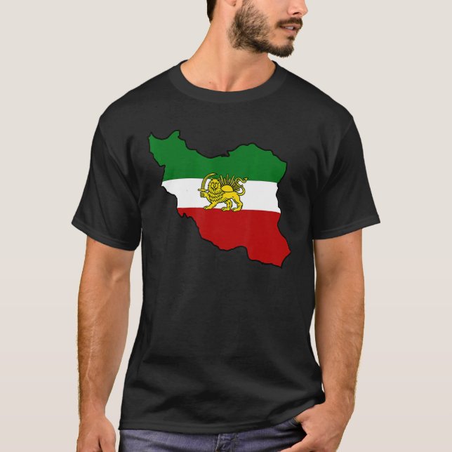Camiseta Bandeira Do Irã Com Leão Iraniano (Frente)