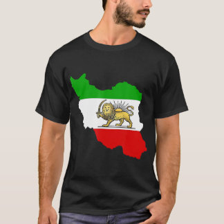 Camiseta Bandeira do Irã com símbolo de leão e sol Rostam I