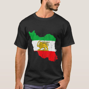 Camiseta Bandeira do Irã Mapa Leão Persa