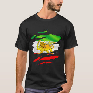 Camiseta Bandeira do Irã Mapa Leão Sol