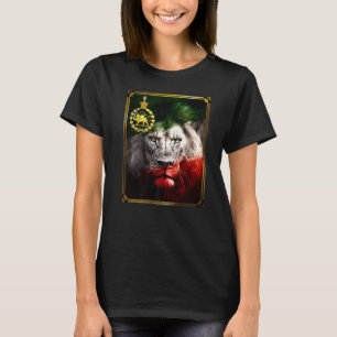 Camiseta bandeira do Irã na cabeça de leão com um leão dour