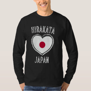Camiseta Bandeira do Japão Coração Cidade Hirakata
