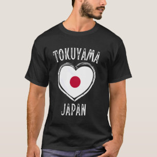 Camiseta Bandeira do Japão Coração Cidade Tokuyama