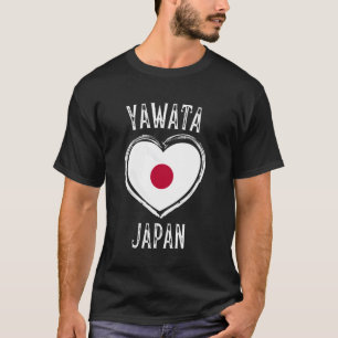 Camiseta Bandeira do Japão Coração Cidade Yawata