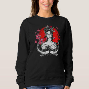 Camiseta Bandeira do Japão Peixe Geisha Sakura Cereja Flor 