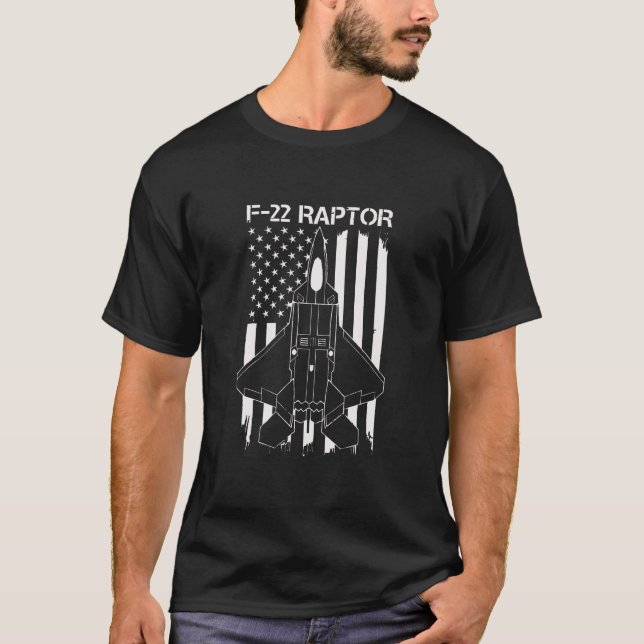Camiseta bandeira do jato F-22 Raptor (Frente)