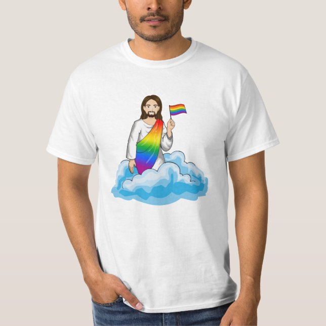 Camiseta Bandeira do Jesus Arco-íris (Frente)