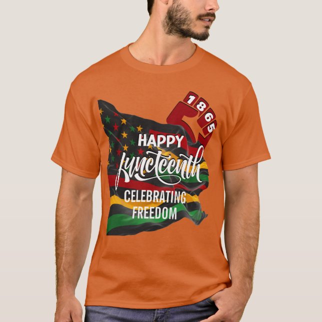 CAMISETA BANDEIRA DO JUNETEENTH DE 1865 (Frente)