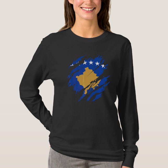Camiseta Bandeira Do Kosovo (Frente)