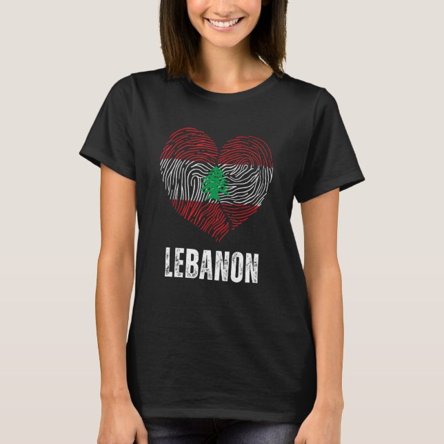 Camiseta Bandeira do Líbano Bandeira Libanesa DNA do Líbano (Frente)