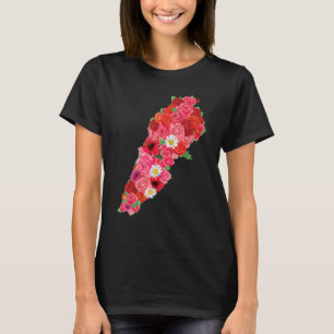Camiseta Bandeira do Líbano Flor Mapa Beirute Lobnan Libanê