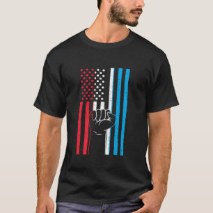 Camiseta Bandeira do Luxemburgo EUA América Punho Luxemburg