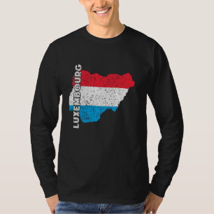 Camiseta Bandeira do Luxemburgo Mapa Vintage Letzebuerg Lux