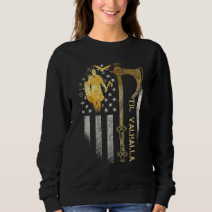 Camiseta Bandeira do Machado Viking Americano Til Valhalla