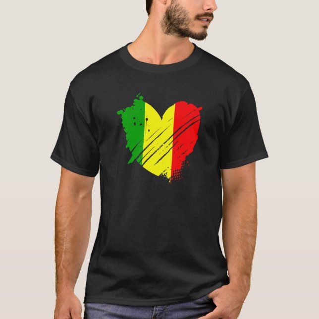Camiseta Bandeira do Mali Está no meu DNA para malianos (Frente)