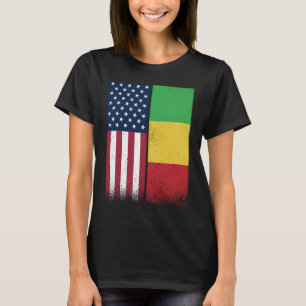 Camiseta Bandeira Do Mali, Estados Unidos E Mali Bandeiras 