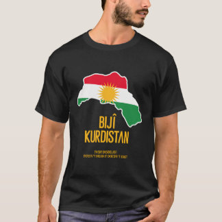 Camiseta Bandeira do Mapa Curdo I Biji Kurdista Design curd