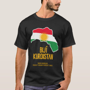 Camiseta Bandeira do Mapa Curdo I Biji Kurdista Design curd