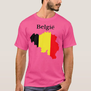 Camiseta Bandeira Do Mapa Da Bélgica Em Neerlandês