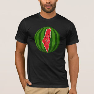 Camiseta Bandeira do Mapa da Melancia da Palestina. Liberte