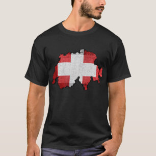 Camiseta Bandeira do mapa da suiça