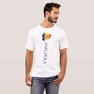 Camiseta Bandeira do Mapa de Andorra