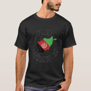 Camiseta Bandeira do Mapa do Afeganistão Livre