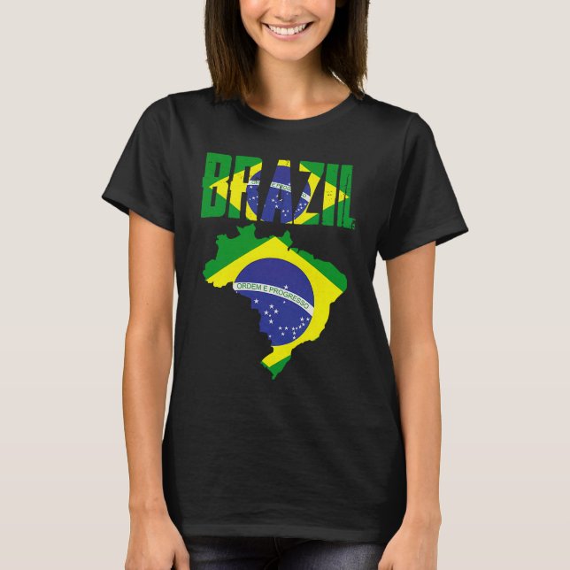 Camiseta Bandeira do Mapa do Brasil (Frente)