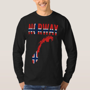 Camiseta Bandeira do Mapa do País Norueguês Nórdico Noruega
