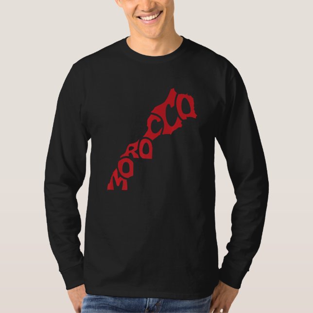 Camiseta Bandeira do mapa maroc marroquino (Frente)