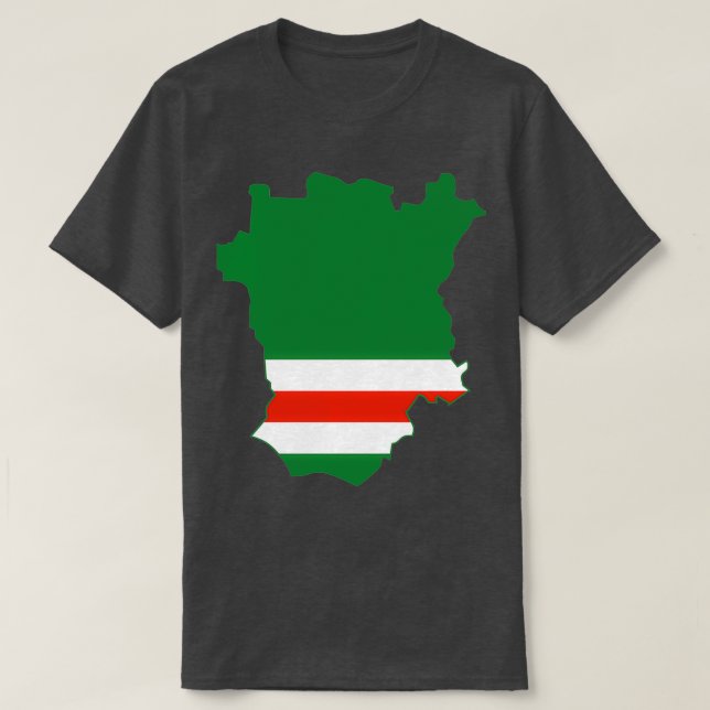 Camiseta Bandeira do Mapa Nacional da República Chechena da (Frente do Design)
